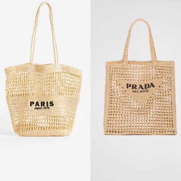H&M Bags Nwt Hm Straw Tote Bag Paris Hm Tote Hm Straw Tote Poshmark